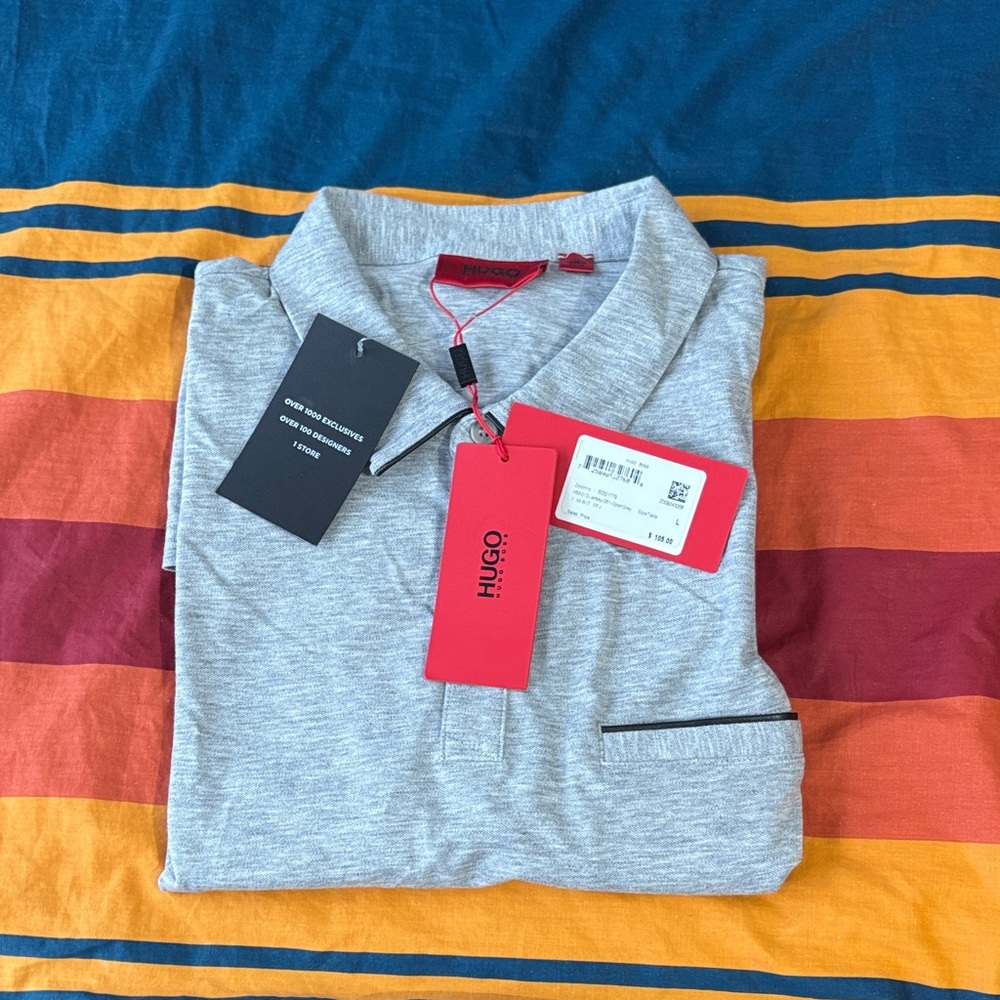 Hugo Boss Light Gray Polo Shirt for Men